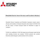 Elmas comercializeaza produsele Mitsubishi Elevators&Escalators
